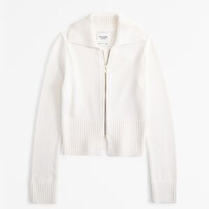Abercrombie - Zip-Up Ribbed Knit Collar Sweater